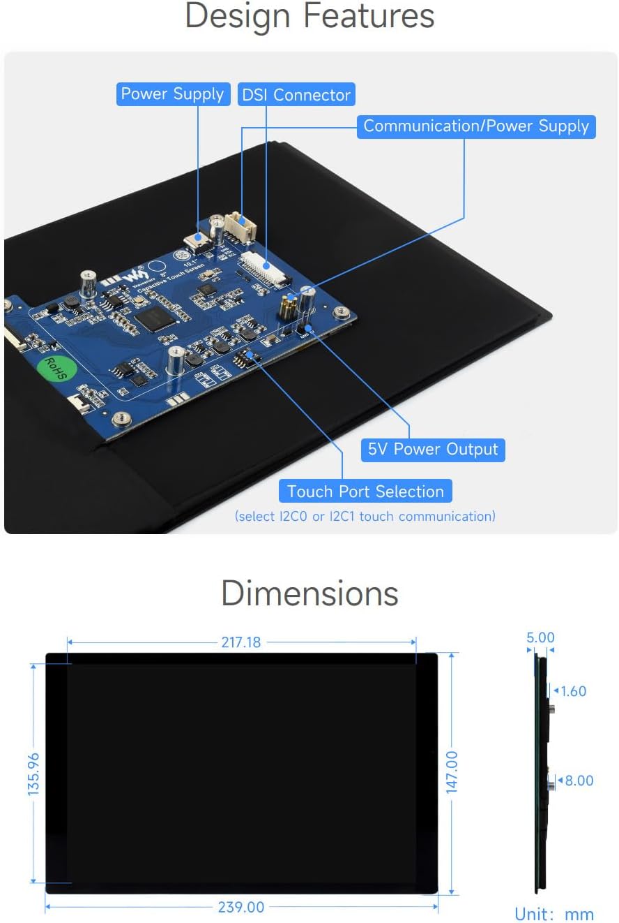 Waveshare 10.1 pouces IPS écra - Raspberry Pi 10.1 Inch Capacitive Touch Screen Ips avis et prix